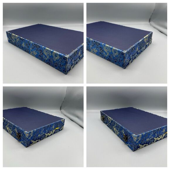 Vtg Chinese Silk Shu Embroidery Wood Lacquer Stand Dbl Sided Pandas Cherry Tree - Picture 9 of 13